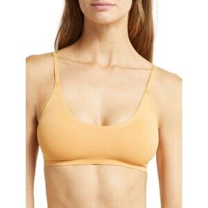 Free People Stella Scuba Bralette Stretch Adjustable Straps Gold Mustard Large